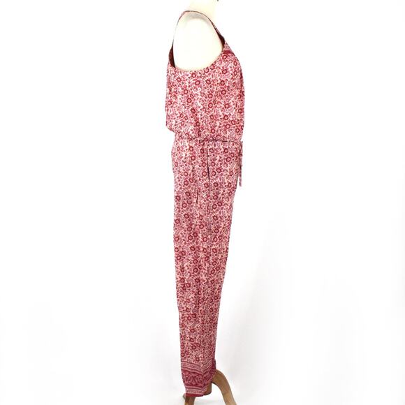 Faherty Adella Floral Sleeveless Jumpsuit Sun Up Block Pink Floral Racerback NEW - Picture 3 of 6